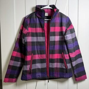 Nike Sportswear Women's Purple Pink Plaid Outdoor Jacket Size Medium Activewear